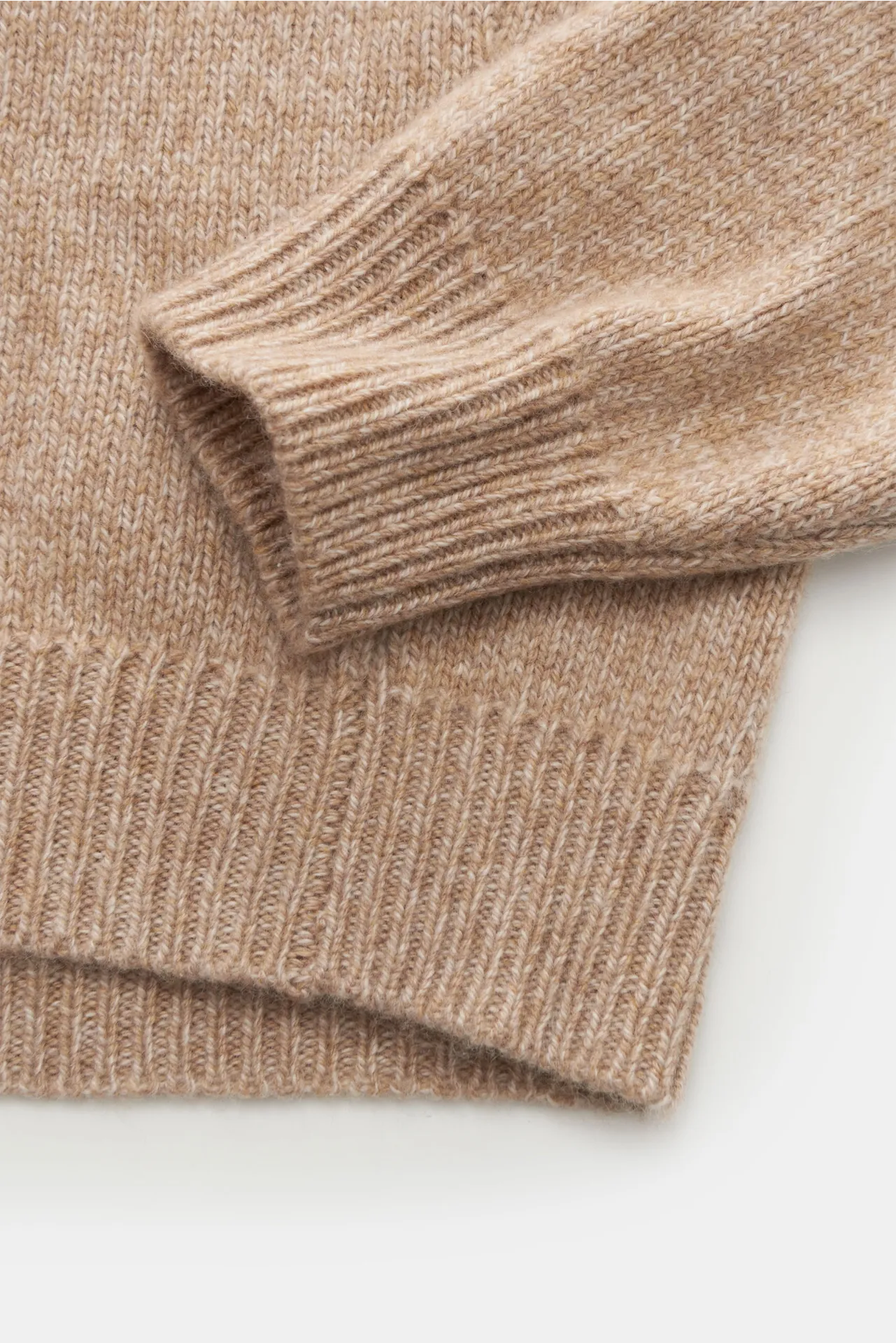 Fedeli - Herren - Cashmere Rundhalspullover 'Argentina' beige meliert – Bild 2
