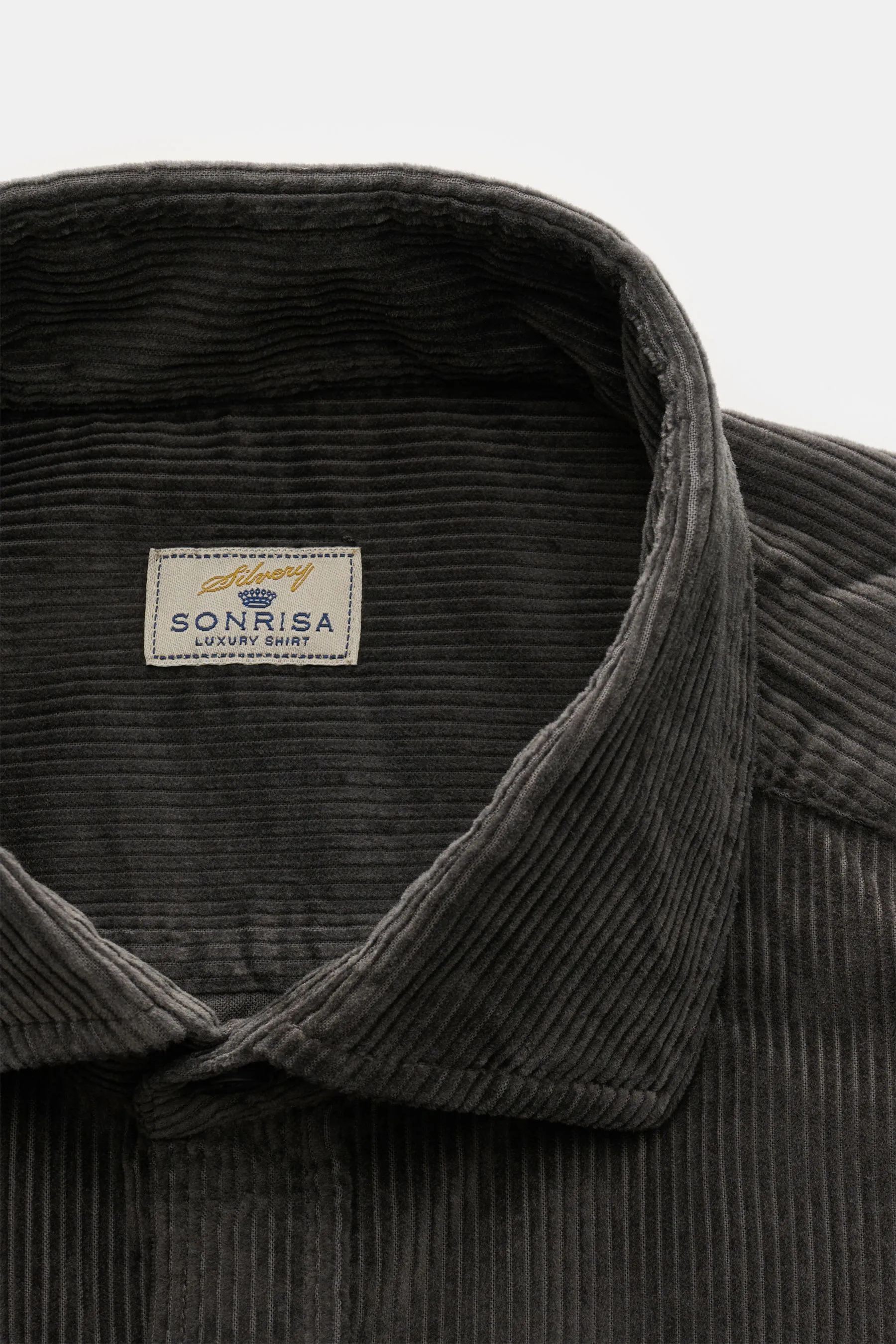 Sonrisa - Herren - Cordhemd Haifisch-Kragen dunkelgrau – Bild 2