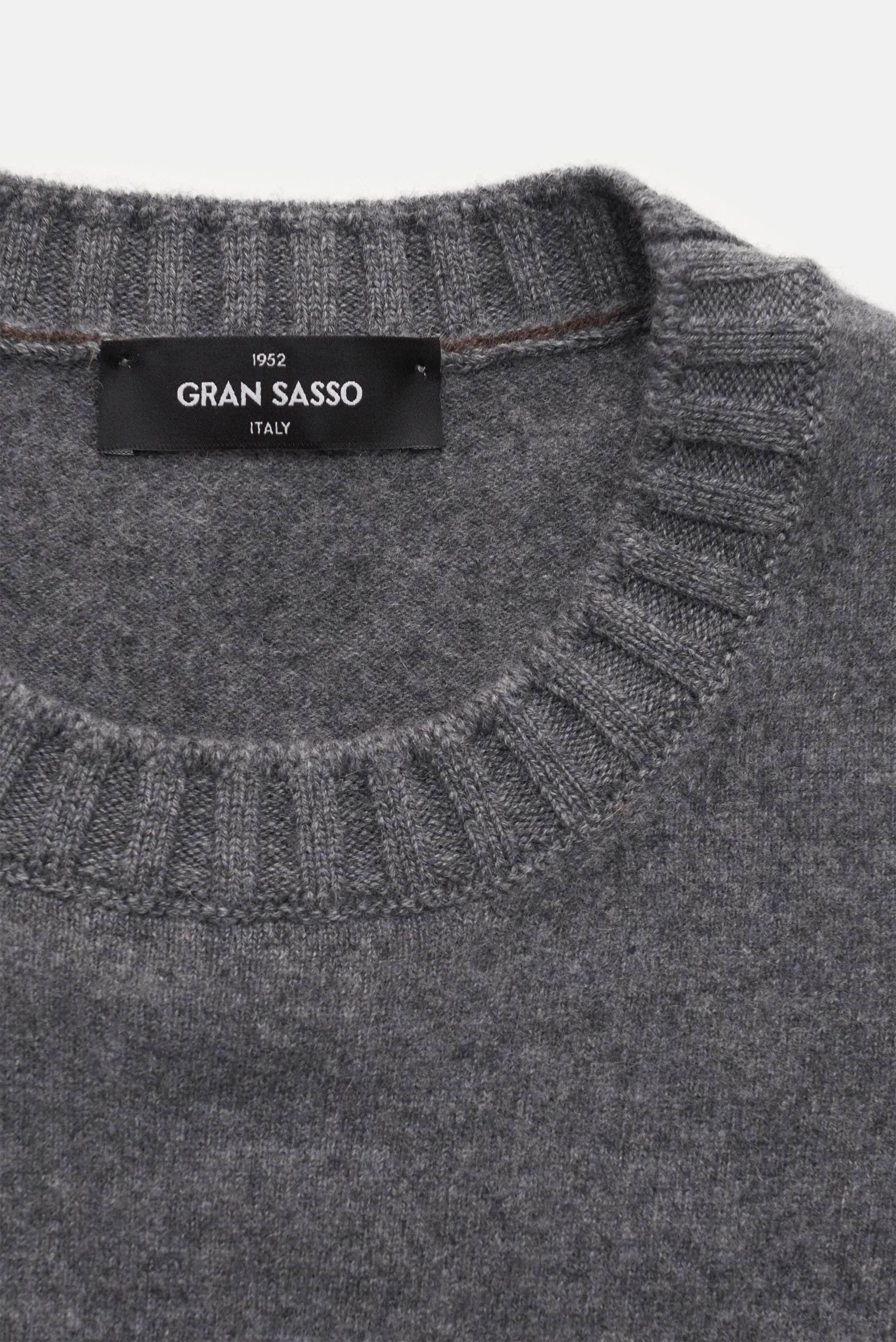 Gran Sasso - Herren - Cashmere Rundhalspullover dunkelgrau meliert – Bild 2
