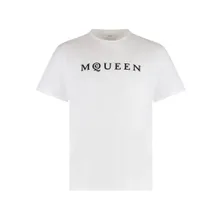 Alexander McQueen - White T-Shirt With Bold Black Lettering - Größe M - weiß Alexander McQueen - White T-Shirt With Bold Black Lettering - Größe M - weiß