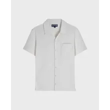 Vilebrequin - Solid Unisex-bowling-hemd Aus Baumwolle - Hemd - Charli - Beige - Größe XXL Vilebrequin - Solid Unisex-bowling-hemd Aus Baumwolle - Hemd - Charli - Beige - Größe XXL