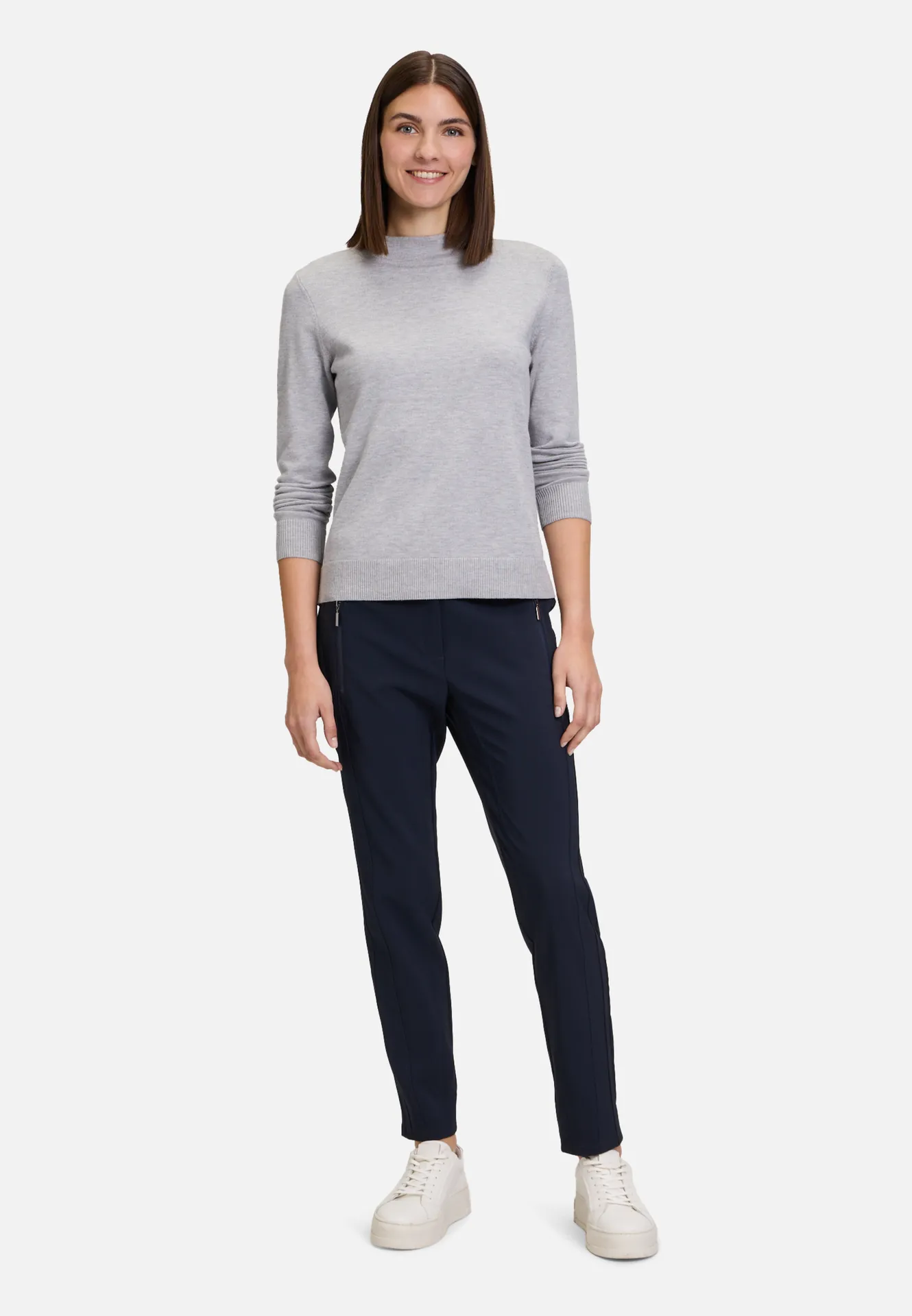 Basic-Strickpullover mit Stehkragen – Bild 2