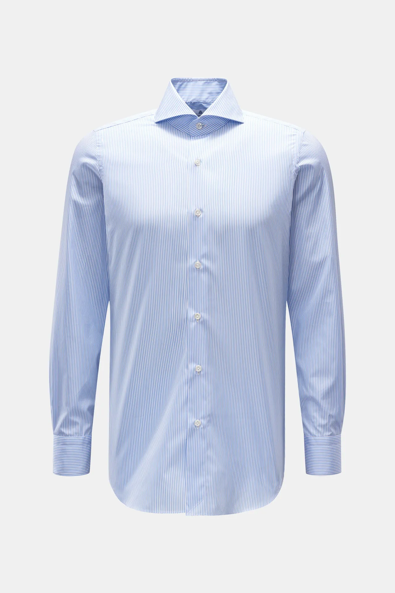 Finamore - Herren - Business Hemd %27Sergio Milano%27 Haifisch-Kragen hellblau/weiß gestreift Finamore - Herren - Business Hemd %27Sergio Milano%27 Haifisch-Kragen hellblau/weiß gestreift