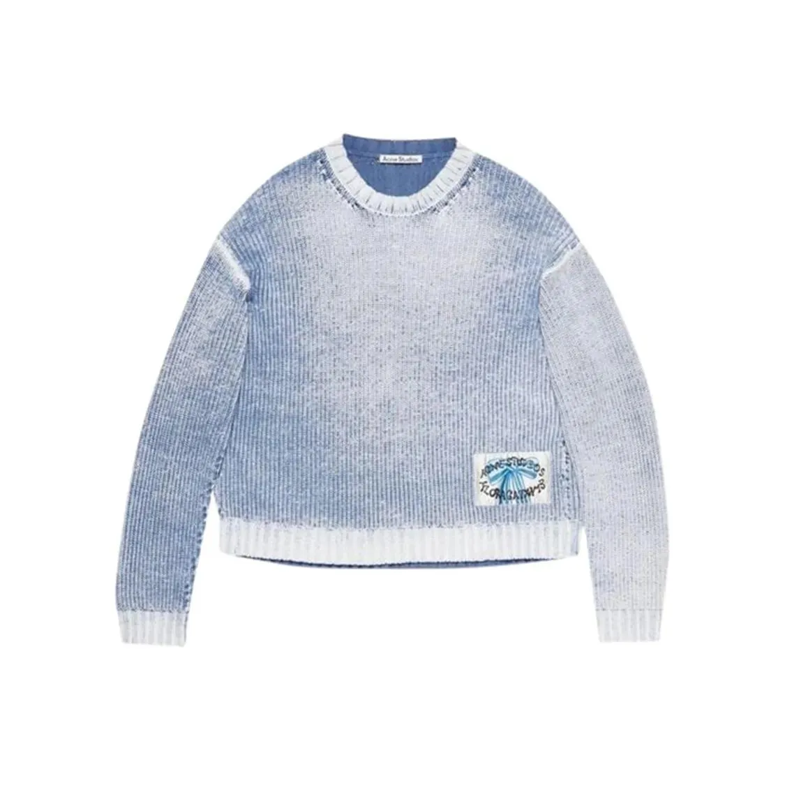 Acne Studios - Textured Knit Sweater With Gradient Effect - Größe M - blau Acne Studios - Textured Knit Sweater With Gradient Effect - Größe M - blau