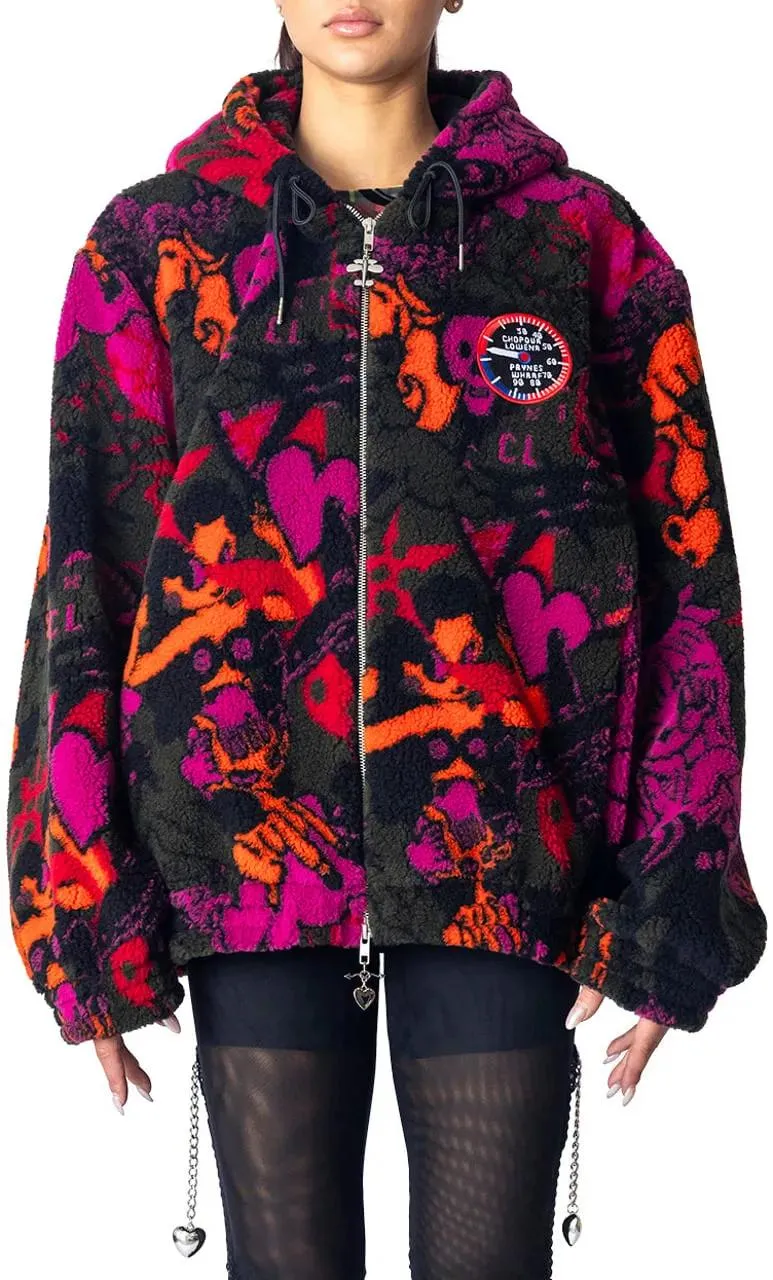 Chopova Lowena - ENGINE PARTY OVERSIZED HOODED FLEECE BROWN MULTI - Größe S - bunt Chopova Lowena - ENGINE PARTY OVERSIZED HOODED FLEECE BROWN MULTI - Größe S - bunt