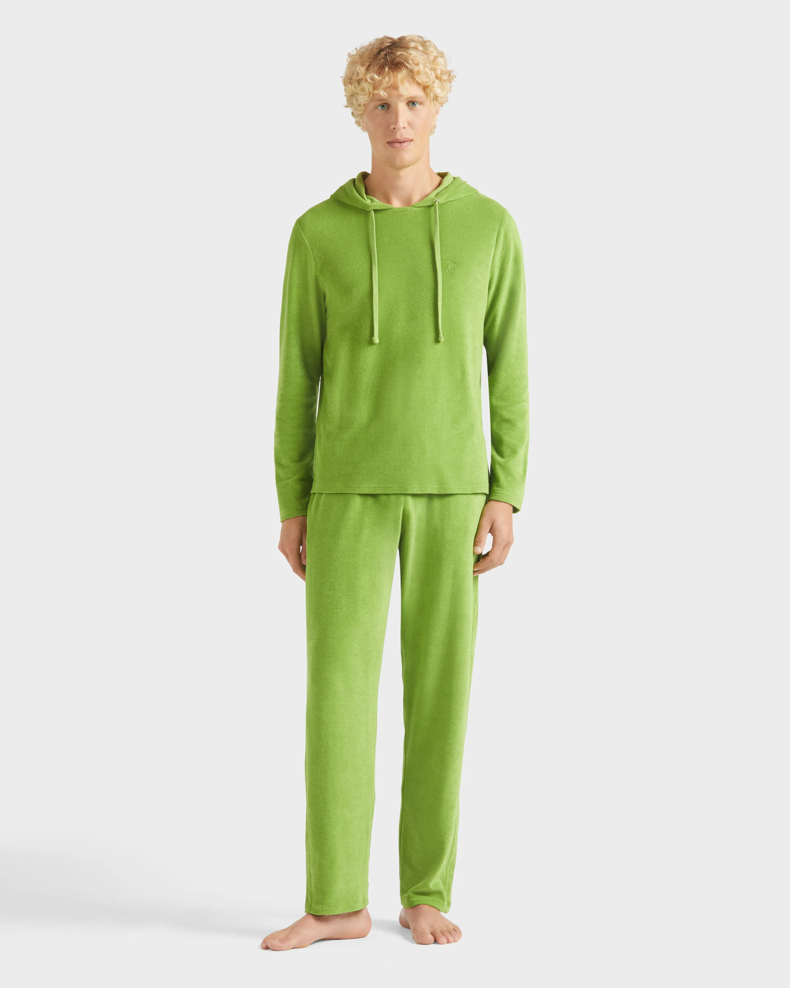 Vilebrequin - Langärmeliges Frottee-t-shirt Mit Kapuze Für Herren - T-shirt - Therapy - Grün - Größe M – Bild 3