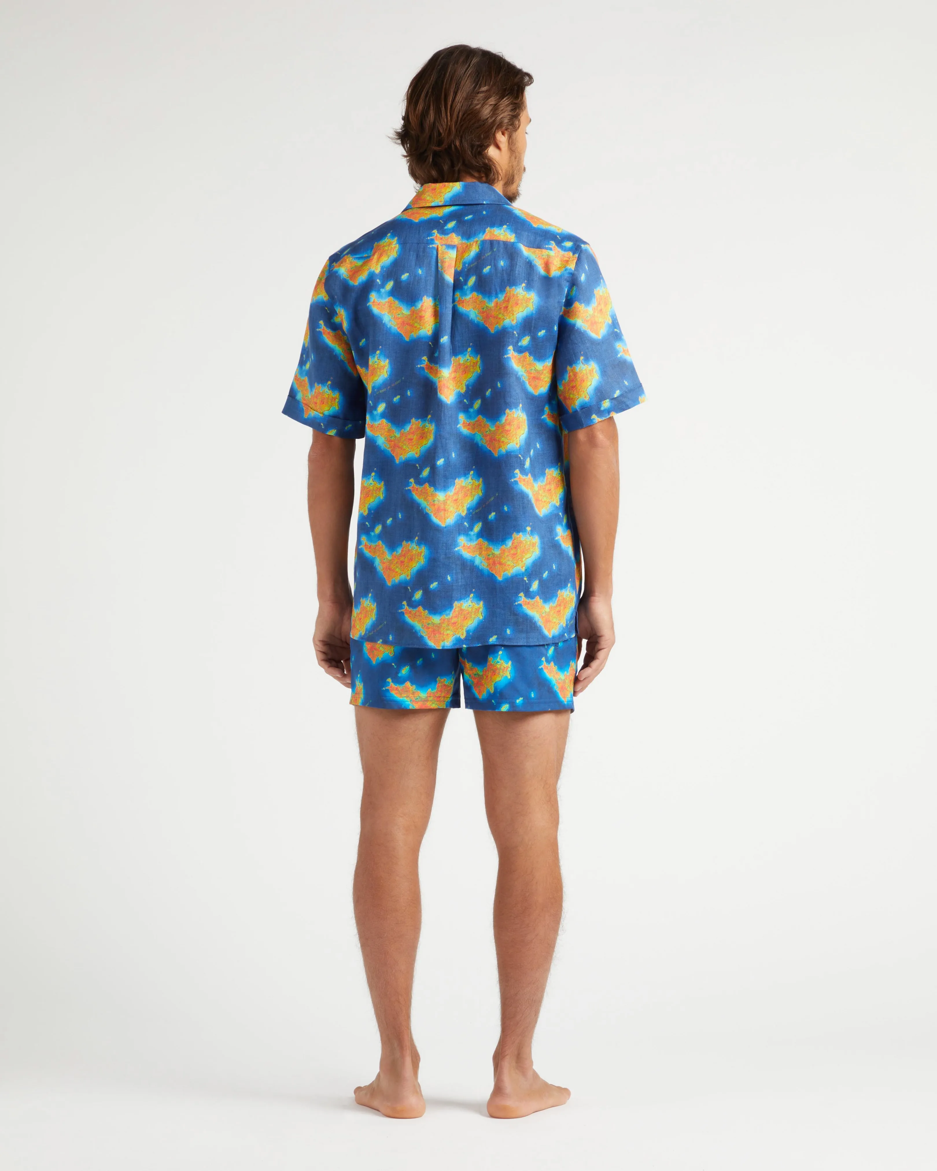 Vilebrequin - Bathymétrie Des Oceans St Barth Bowlinghemd Aus Leinen Für Herren - Hemd - Charli - Blau - Größe XXXL – Bild 4