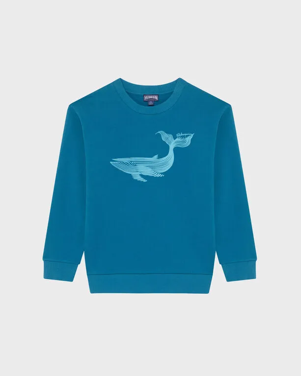 Vilebrequin - Whales Sweatshirt Mit Rundhalsausschnitt Für Kinder - Sweatshirt - Garibou - Blau - Größe 14 Vilebrequin - Whales Sweatshirt Mit Rundhalsausschnitt Für Kinder - Sweatshirt - Garibou - Blau - Größe 14