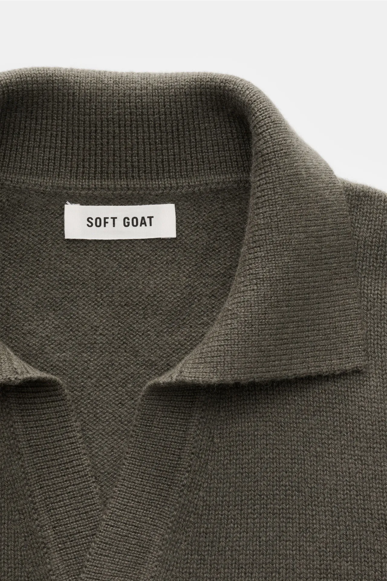 Soft Goat - Herren - Cashmere Strickpolo graugrün – Bild 2