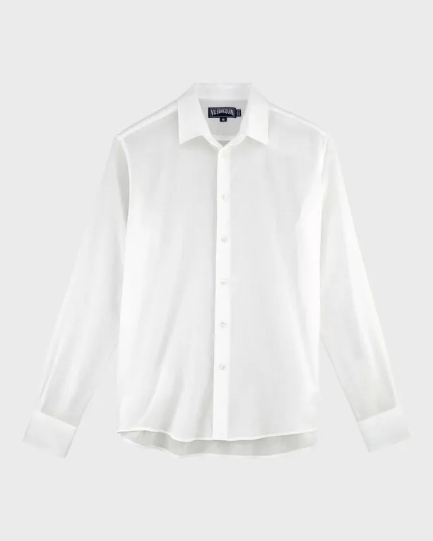 Vilebrequin - Leichtes Solid Unisex-hemd Aus Baumwollvoile - Hemd - Caracal - Weiss - Größe XS Vilebrequin - Leichtes Solid Unisex-hemd Aus Baumwollvoile - Hemd - Caracal - Weiss - Größe XS