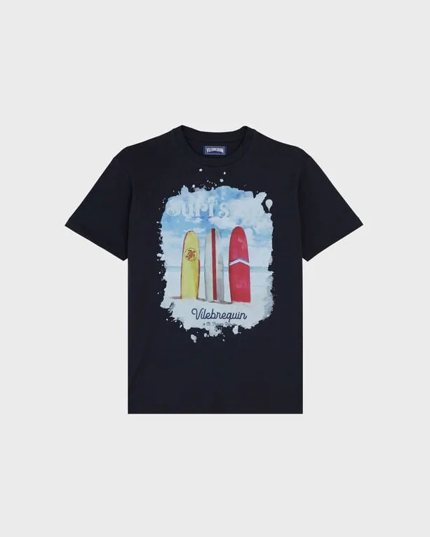 Vilebrequin - Surf%27s Up Baumwoll-t-shirt Für Herren - T-shirt - Portisol - Blau - Größe XXL Vilebrequin - Surf%27s Up Baumwoll-t-shirt Für Herren - T-shirt - Portisol - Blau - Größe XXL