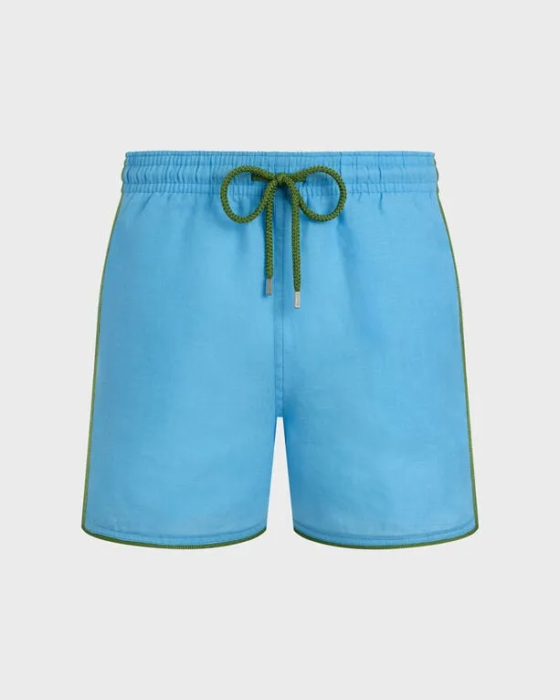 Vilebrequin - Solid Badeshorts Aus Leinen Für Herren - Bademode - Mallorca - Blau - Größe M Vilebrequin - Solid Badeshorts Aus Leinen Für Herren - Bademode - Mallorca - Blau - Größe M