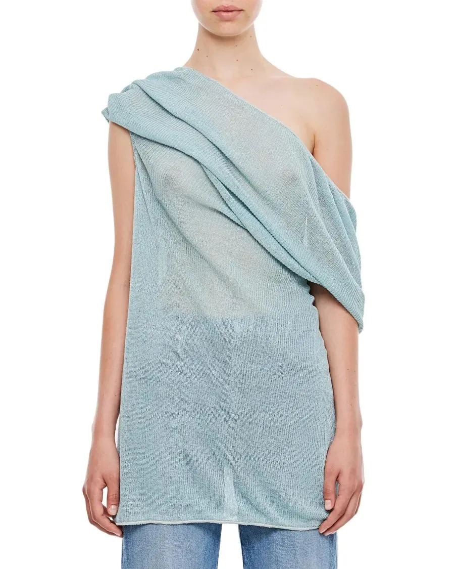 Vitelli - Membrane Linen Draped Top - Größe 2 - blau Vitelli - Membrane Linen Draped Top - Größe 2 - blau