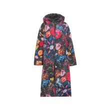 Sittingsuits - Quilted Floral Print Coat With Oversized Silhouett - Größe ONE SIZE - grau Sittingsuits - Quilted Floral Print Coat With Oversized Silhouett - Größe ONE SIZE - grau