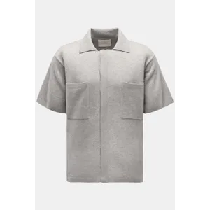 Lisa Yang - Herren - Cashmere Kurzarm-Strickhemd %27Ethan%27 grau Lisa Yang - Herren - Cashmere Kurzarm-Strickhemd %27Ethan%27 grau