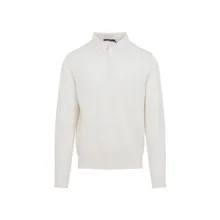 Ralph Lauren X Purple Label - Silk-Cotton Blend Sweater With Polo Collar - Größe XL - weiß Ralph Lauren X Purple Label - Silk-Cotton Blend Sweater With Polo Collar - Größe XL - weiß
