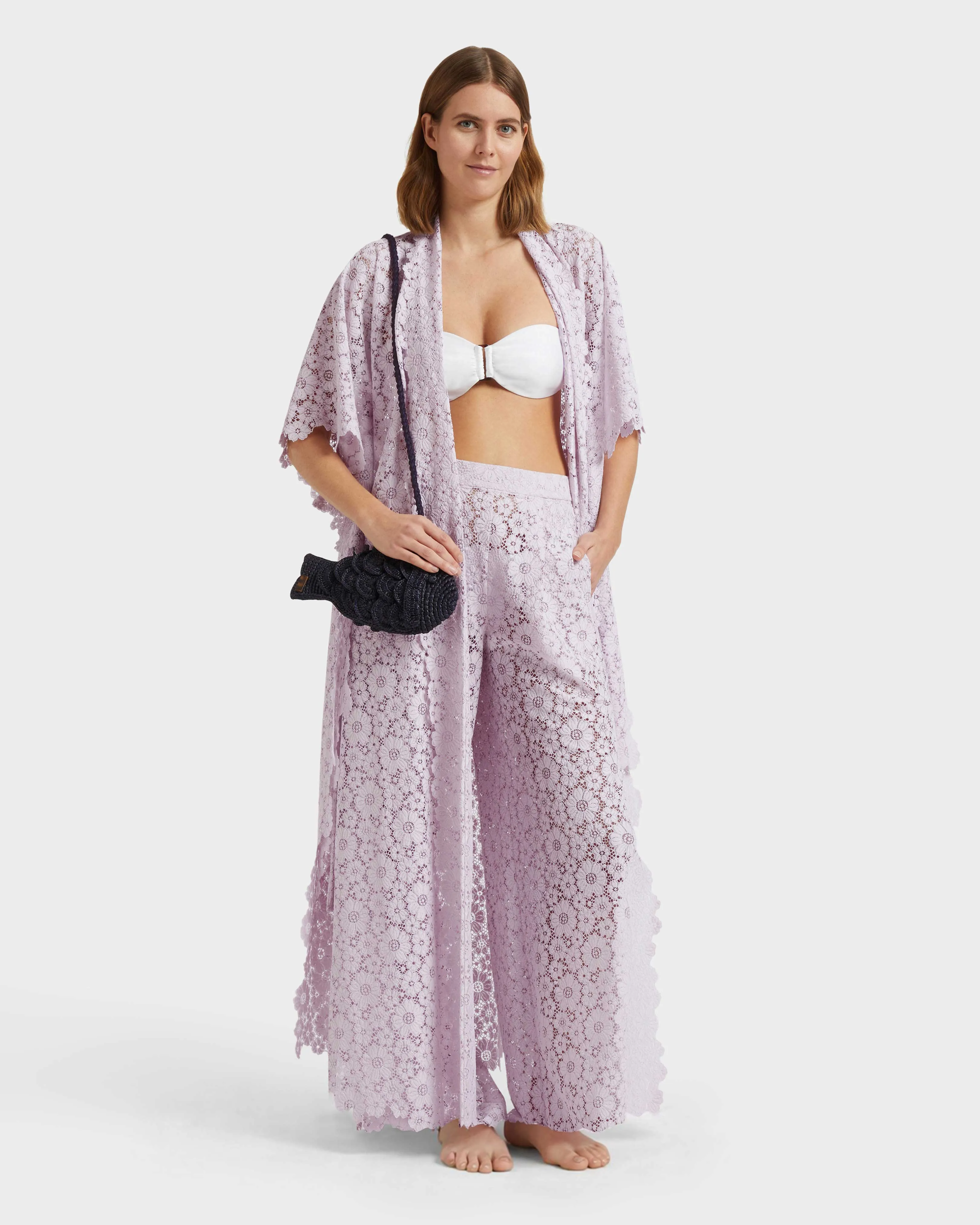 Vilebrequin - Damenhose Aus Blumenspitze - Hose - Prune - Rosa - Größe M – Bild 5