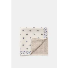 Brunello Cucinelli - Herren - Seiden-Einstecktuch creme/sand/dunkelblau gemustert Brunello Cucinelli - Herren - Seiden-Einstecktuch creme/sand/dunkelblau gemustert