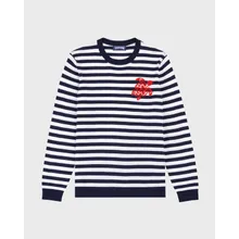 Vilebrequin - Gestreifter Baumwollpullover Mit Rundhalsausschnitt Für Herren - Pullover - Porcros - Blau - Größe L Vilebrequin - Gestreifter Baumwollpullover Mit Rundhalsausschnitt Für Herren - Pullover - Porcros - Blau - Größe L