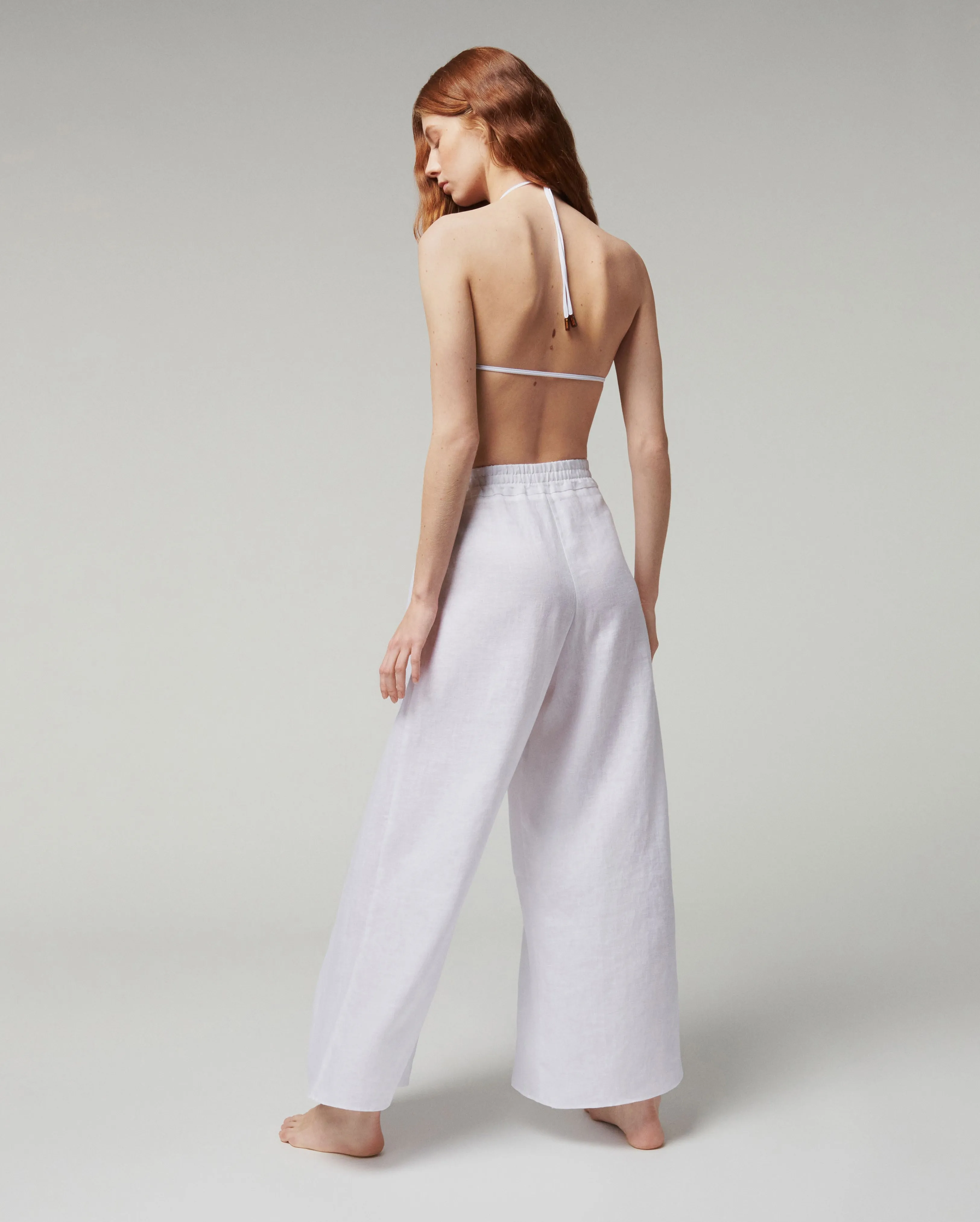 Vilebrequin - Weiße Leinenhose Für Damen - Vilebrequin X Angelo Tarlazzi - Hose - Lamiss - Weiss - Größe XL – Bild 4