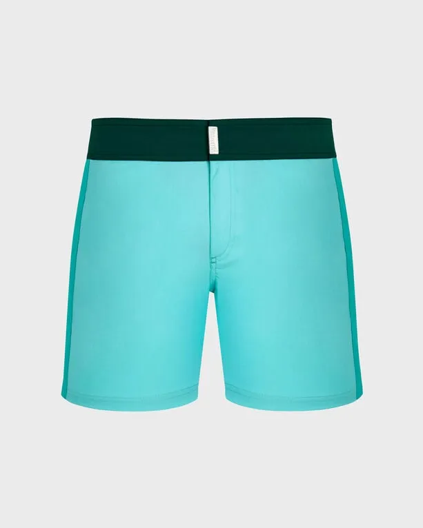 Vilebrequin - Color Block Stretch-badeshorts Mit Flachem Bund Für Herren - Bademode - Merle - Blau - Größe XXXL Vilebrequin - Color Block Stretch-badeshorts Mit Flachem Bund Für Herren - Bademode - Merle - Blau - Größe XXXL