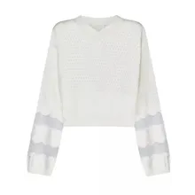 See By Chloé - Cotton And Cashmere Pullover - Größe M - weiß See By Chloé - Cotton And Cashmere Pullover - Größe M - weiß