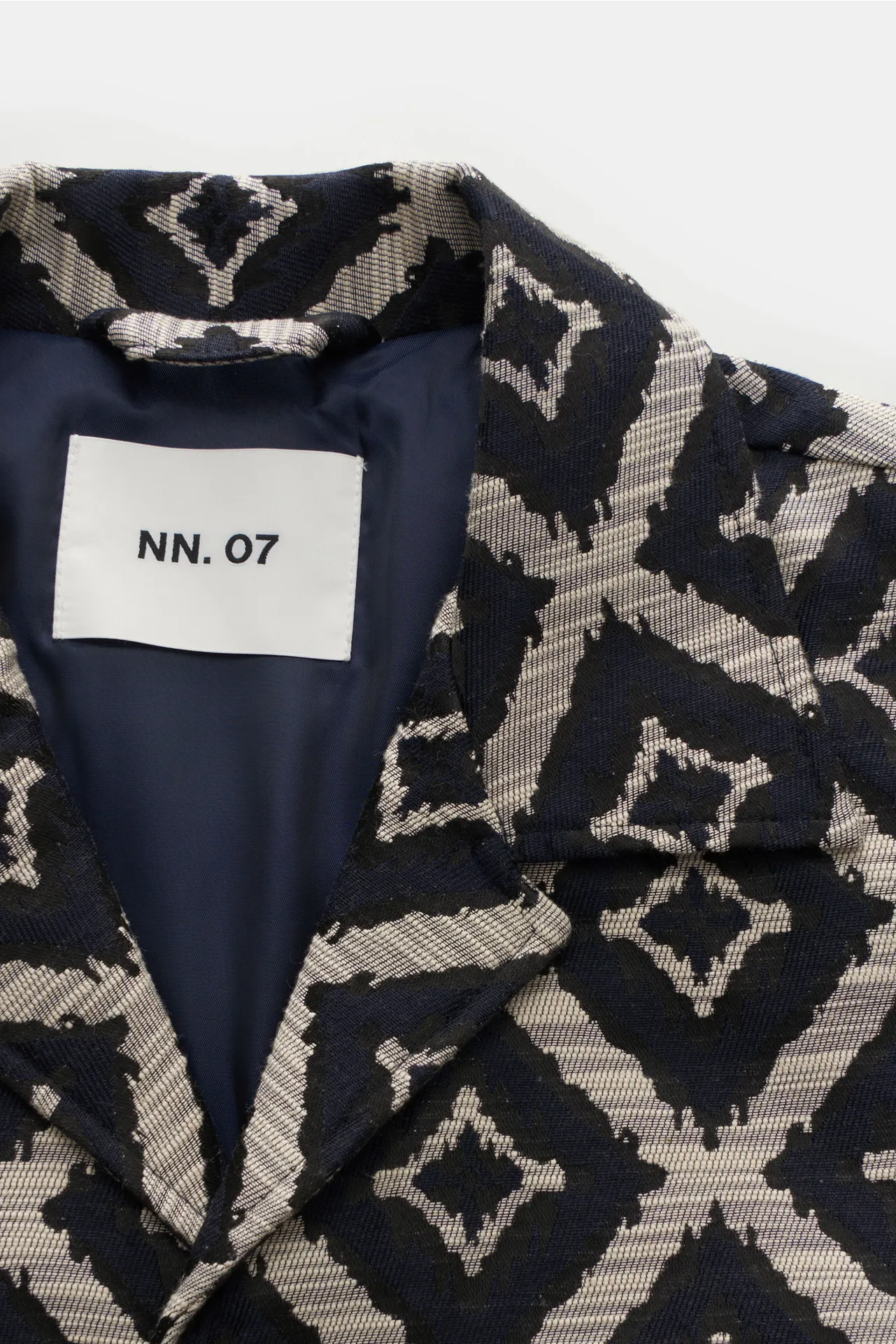 NN.07 - Herren - Jacquard-Jacke 'Clyde' navy/creme/schwarz gemustert – Bild 3