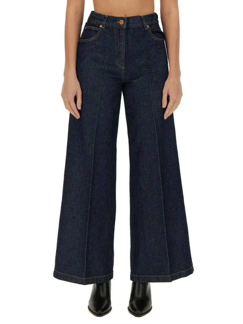 Aspesi - High-Waisted Wide-Leg Jeans With Flared Silhouette - Größe 25 - blau Aspesi - High-Waisted Wide-Leg Jeans With Flared Silhouette - Größe 25 - blau