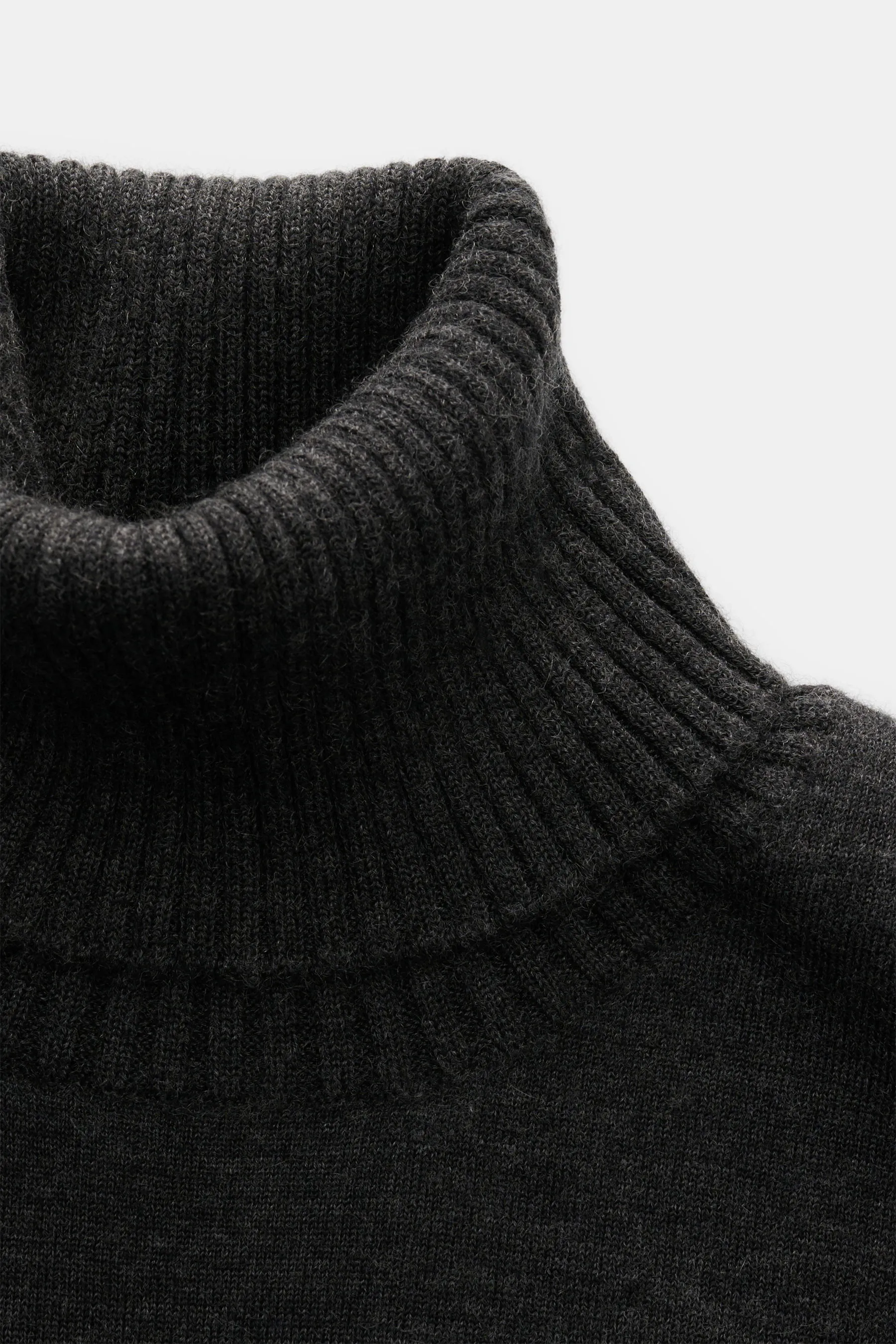 Fioroni - Herren - Cashmere Rollkragenpullover anthrazit meliert – Bild 2