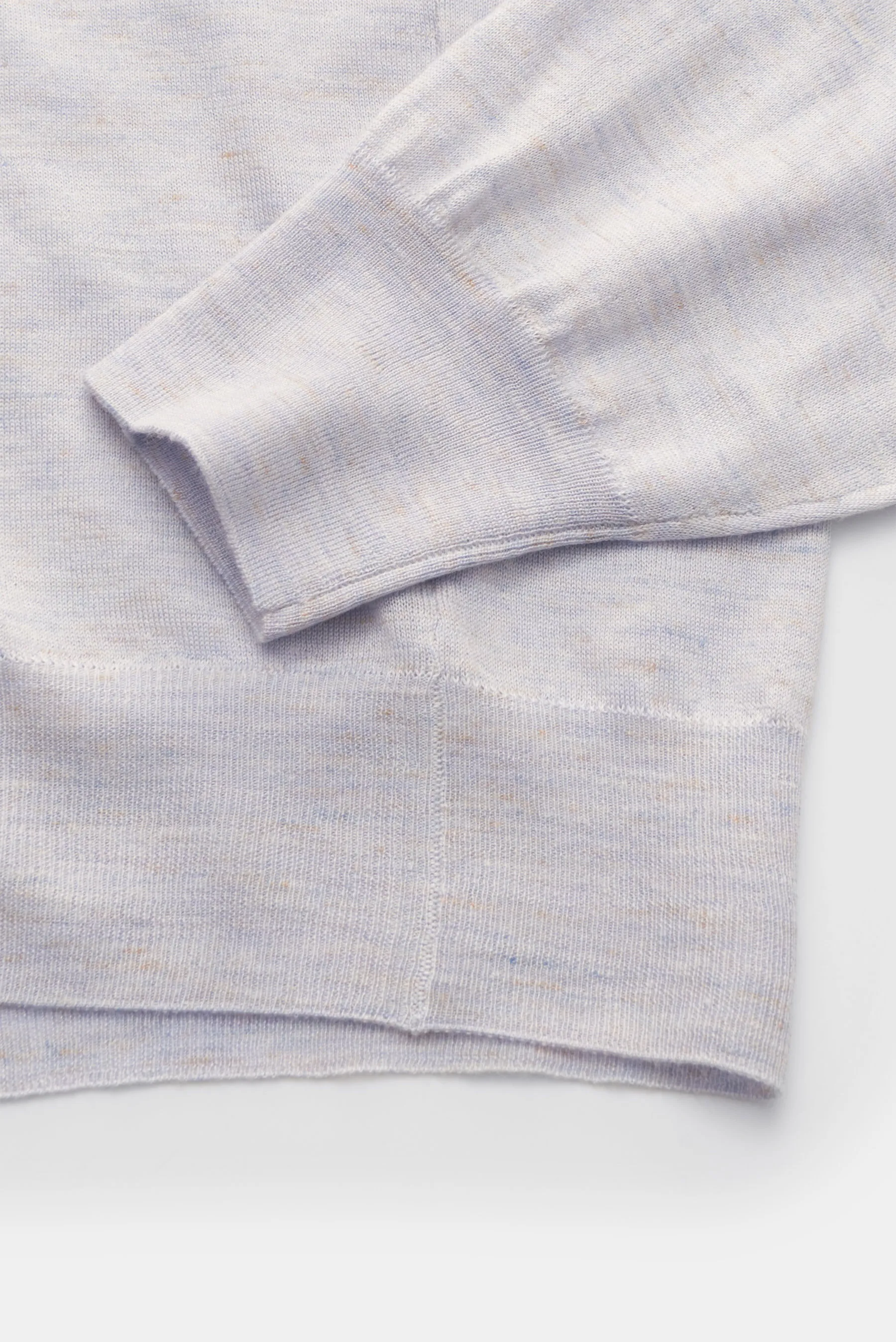 Brunello Cucinelli - Herren - Strickpolo rauchblau meliert – Bild 3