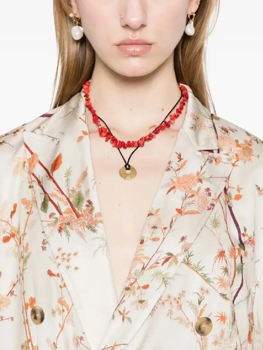 Pierre-Louis Mascia - Double-Breasted Floral Print Jacket - Größe S - beige – Bild 2