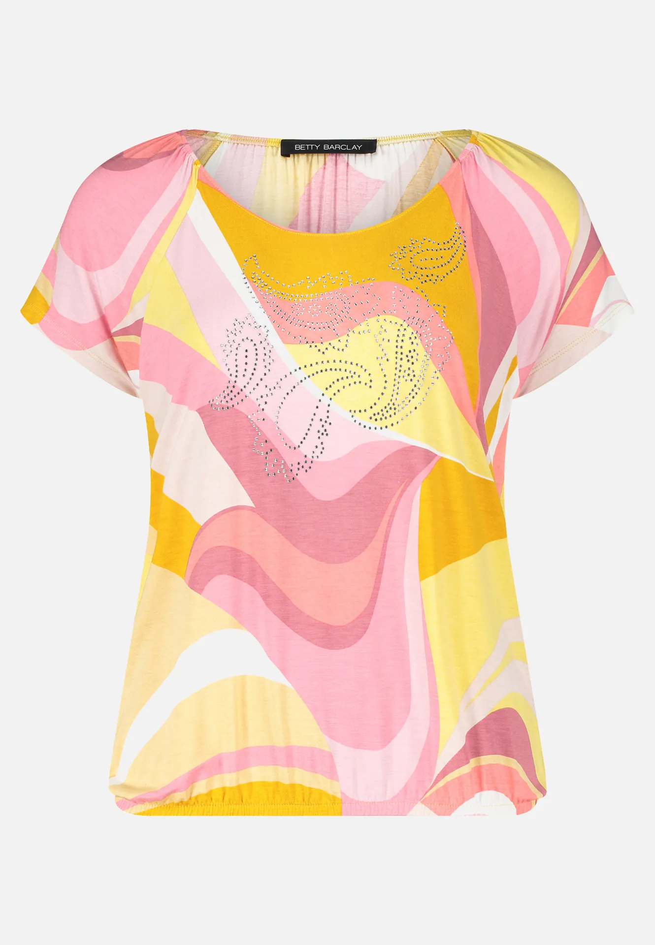 Printshirt mit Gummizug – Bild 3