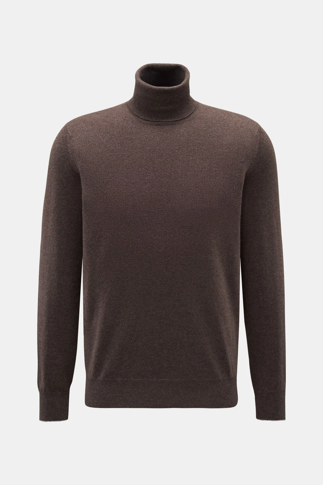 Brunello Cucinelli - Herren - Cashmere Rollkragenpullover graubraun meliert Brunello Cucinelli - Herren - Cashmere Rollkragenpullover graubraun meliert