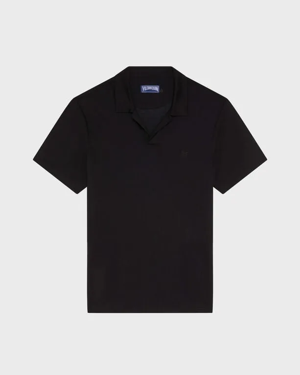 Vilebrequin - Einfarbiges Polohemd Aus Tencel Für Herren - Polohemd - Pirinol - Schwarz - Größe XXXL Vilebrequin - Einfarbiges Polohemd Aus Tencel Für Herren - Polohemd - Pirinol - Schwarz - Größe XXXL
