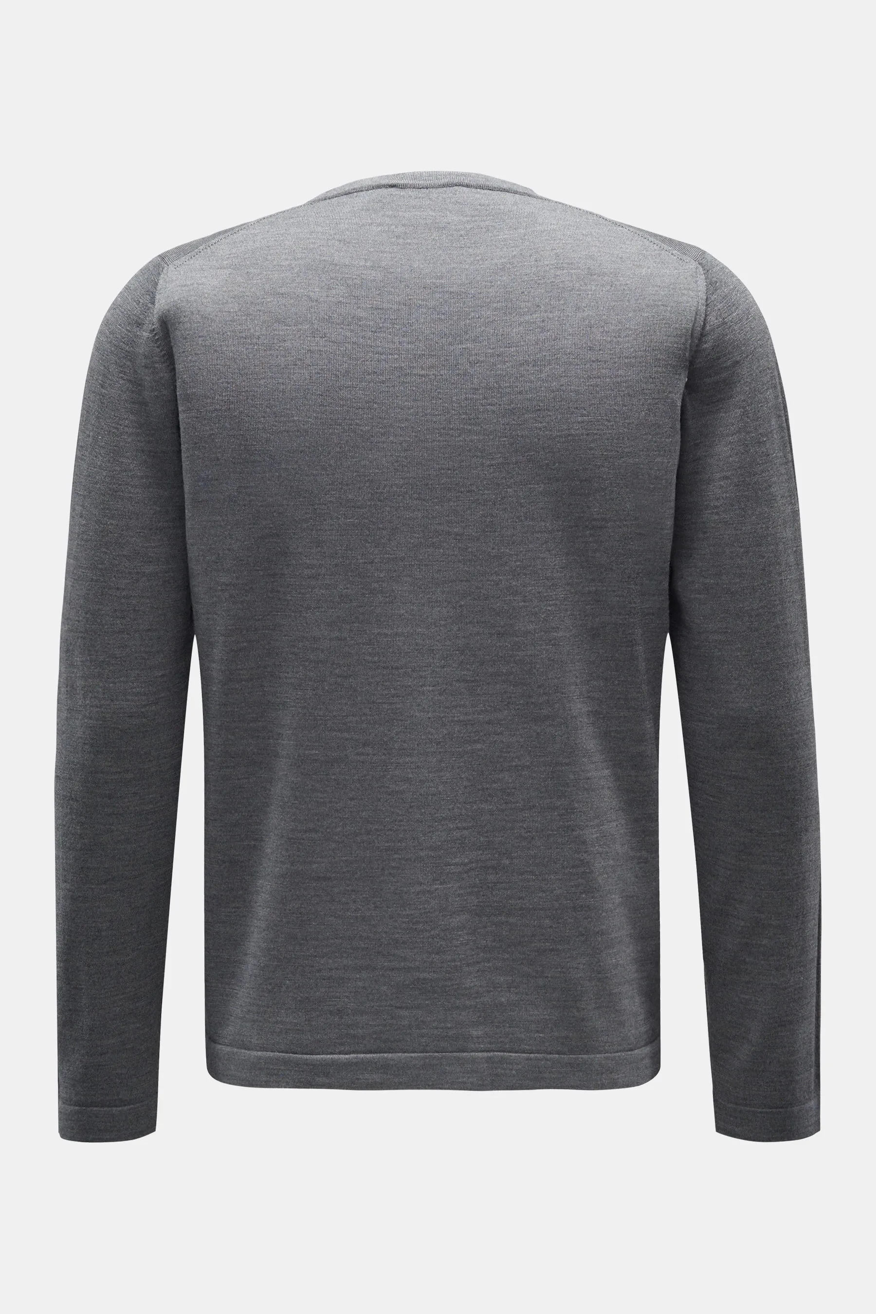 04651/ A trip in a bag - Herren - Merino Feinstrick-Rundhalspullover 'Oyster' grau – Bild 3