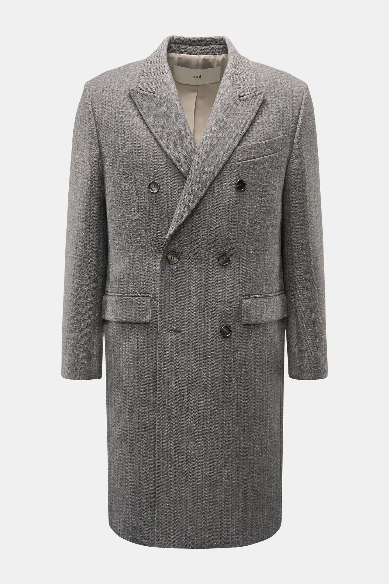 Ami Paris - Herren - Mantel grau meliert Ami Paris - Herren - Mantel grau meliert