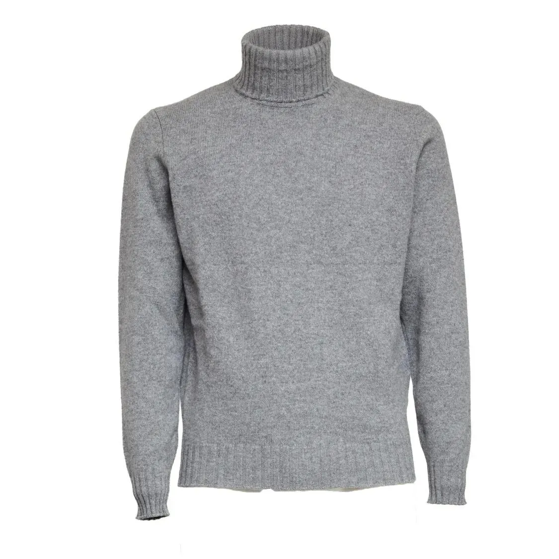 FILIPPO DE LAURENTIIS - High Turtleneck Ribbed Cashmere Wool Sweater - Größe 52 - grau FILIPPO DE LAURENTIIS - High Turtleneck Ribbed Cashmere Wool Sweater - Größe 52 - grau