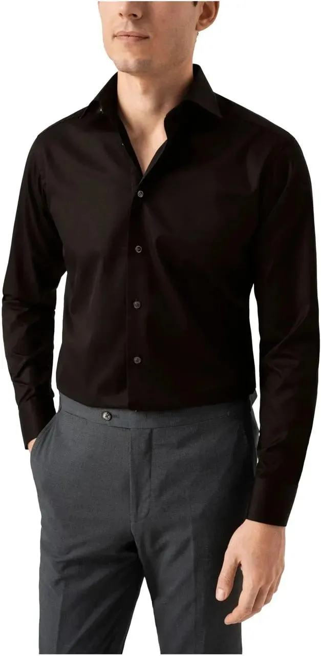 Eton - Slim-Fit Twillhemd - Größe 37 - schwarz – Bild 3