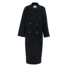 Ivy & Oak - Double-Breasted Black Coat With Notched Lapels - Größe 36 - schwarz Ivy & Oak - Double-Breasted Black Coat With Notched Lapels - Größe 36 - schwarz