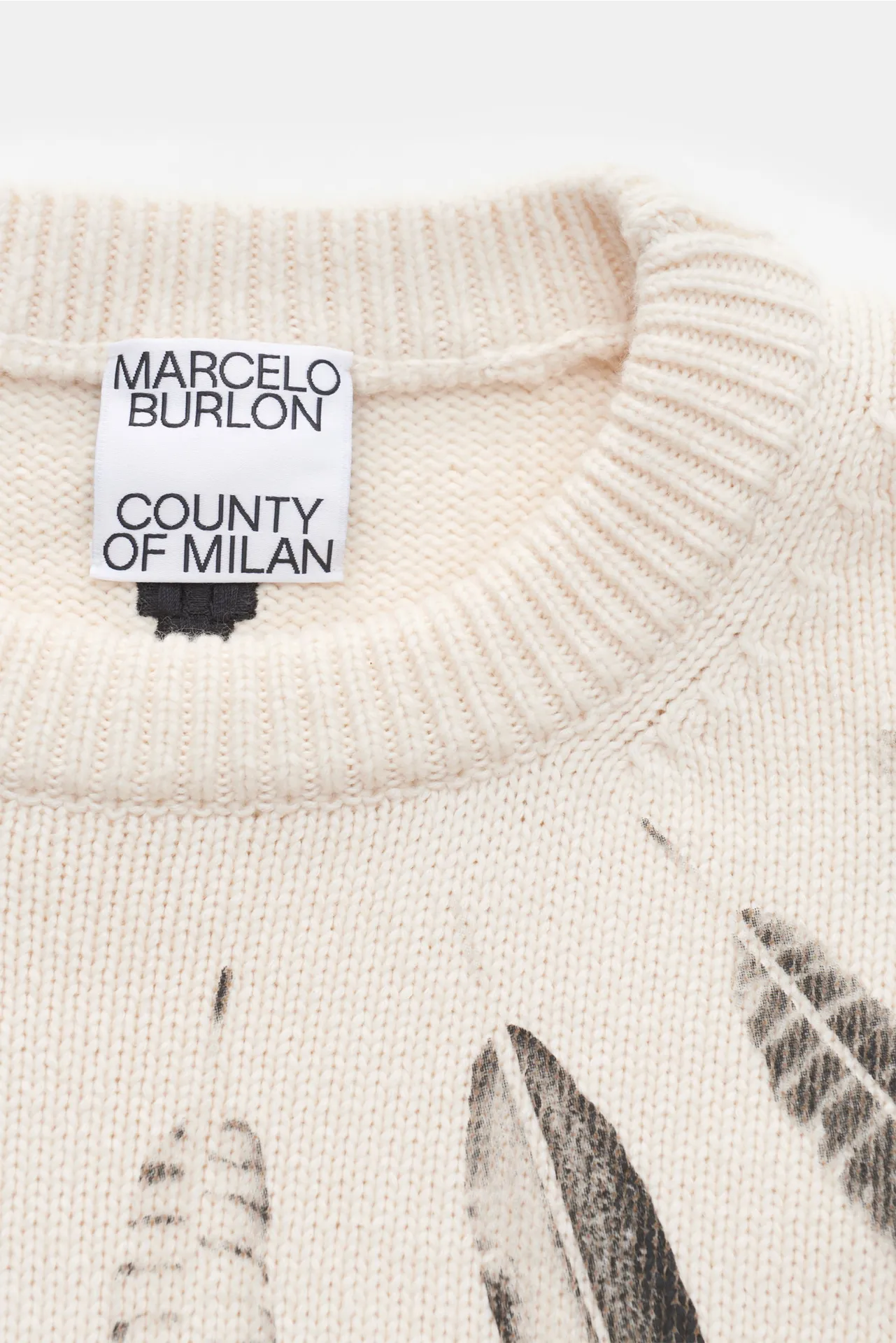 Marcelo Burlon - Herren - Rundhalspullover 'AOP Wind Feathers Knit Comfort Crew' creme – Bild 2