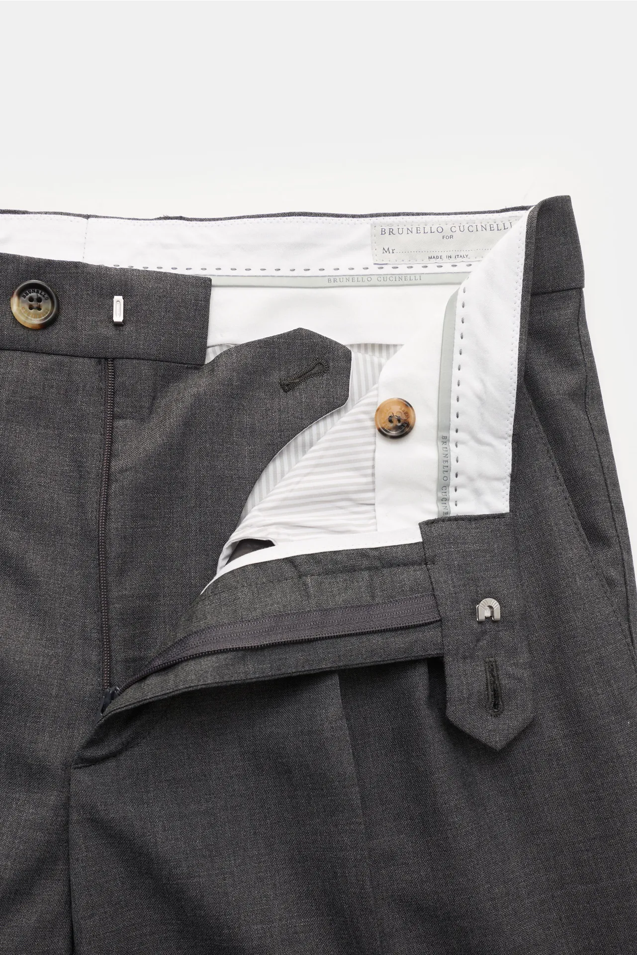 Brunello Cucinelli - Herren - Wollhose 'Leisure Fit' dunkelgrau meliert – Bild 4