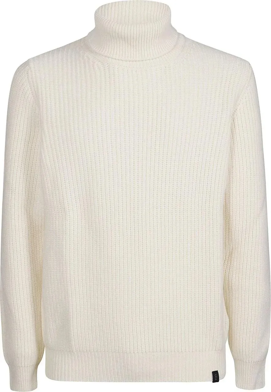 Fay - Turtle Neck Sweater White - Größe 48 - weiß Fay - Turtle Neck Sweater White - Größe 48 - weiß