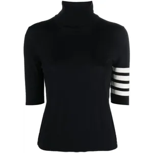 Thom Browne - Fine Merino Wool Short-Sleeve Turtleneck Sweater - Größe 36 - schwarz Thom Browne - Fine Merino Wool Short-Sleeve Turtleneck Sweater - Größe 36 - schwarz