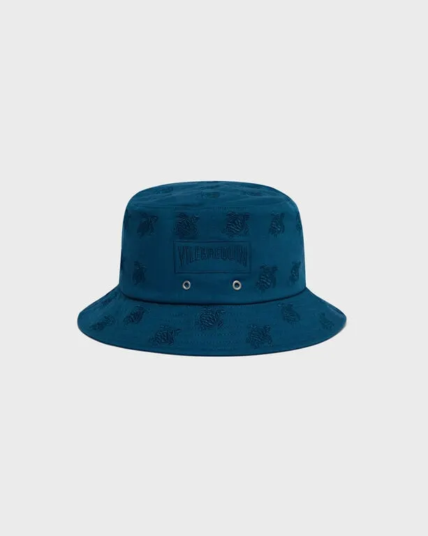 Vilebrequin - Embroidered Bucket Hat Turtles All Over - Hut - Boom - Blau - Größe M/L Vilebrequin - Embroidered Bucket Hat Turtles All Over - Hut - Boom - Blau - Größe M/L