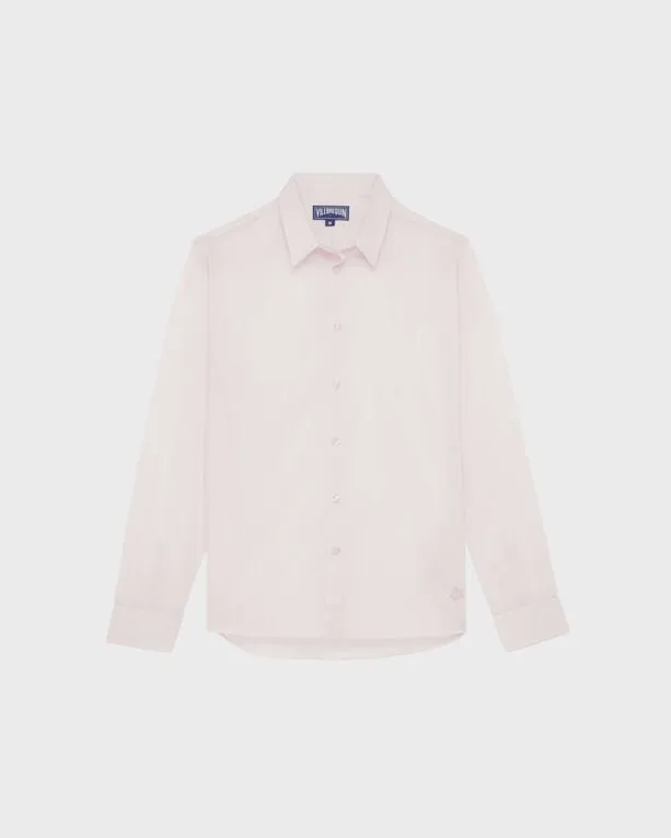 Vilebrequin - Leichtes Solid Unisex-hemd Aus Baumwollvoile - Hemd - Caracal - Rosa - Größe L Vilebrequin - Leichtes Solid Unisex-hemd Aus Baumwollvoile - Hemd - Caracal - Rosa - Größe L