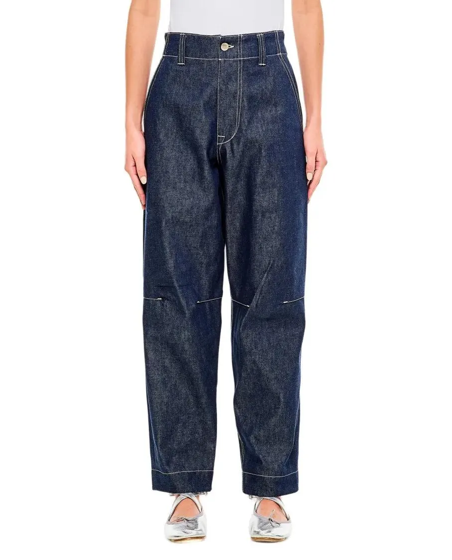 Too God - High-Waisted Wide Leg Jeans With Knee Cuts And Fiv - Größe 26 - blau Too God - High-Waisted Wide Leg Jeans With Knee Cuts And Fiv - Größe 26 - blau