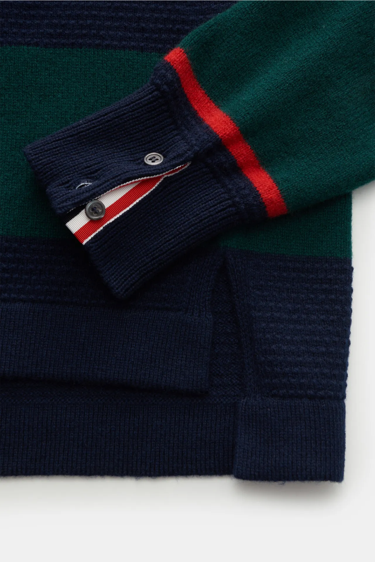 Thom Browne - Herren - Rundhalspullover grün/blau gestreift – Bild 3