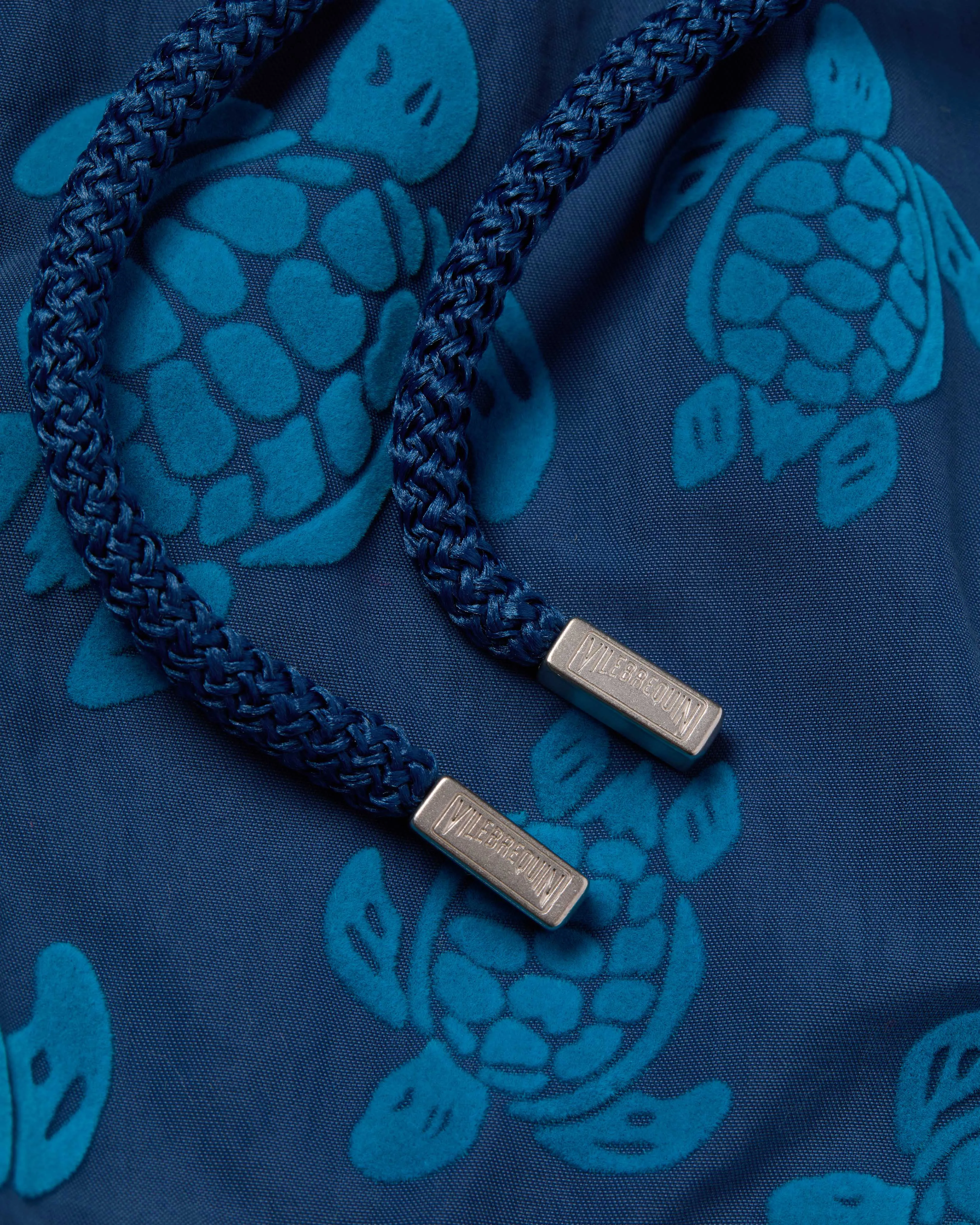 Vilebrequin - Beflockte Ronde Des Tortues Badeshorts Für Herren - Bademode - Moorea - Blau - Größe XXL – Bild 5