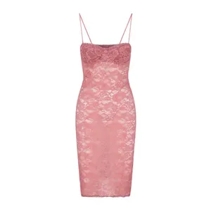 Oséree - Floral Lace Midi Dress - Größe L - pink Oséree - Floral Lace Midi Dress - Größe L - pink