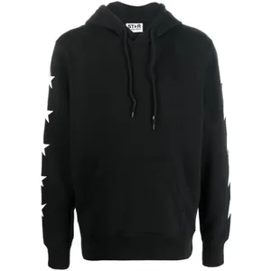 Golden Goose - Black Hoodie With Star Graphics And Front Pocket - Größe XL - schwarz Golden Goose - Black Hoodie With Star Graphics And Front Pocket - Größe XL - schwarz
